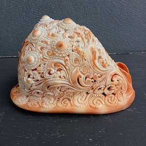 Carved Conch Shell Red Helmet Shell Natural Seashell