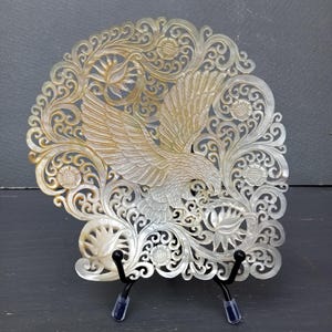 carved mother of pearl eagle, real and natural pearl shell,south sea pearl/ white pearl shell,hand carved