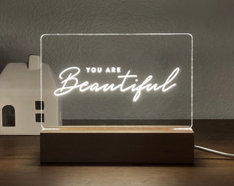 Inspirational Quote LED Light • Custom Quote Sign • Custom LED Night Light • Quotes • Home Decor • Motivational • QNL01