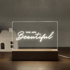 Inspirational Quote LED Light • Custom Quote Sign • Custom LED Night Light • Quotes • Home Decor • Motivational • QNL01