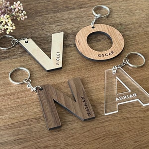 Wooden letter keyring clearance