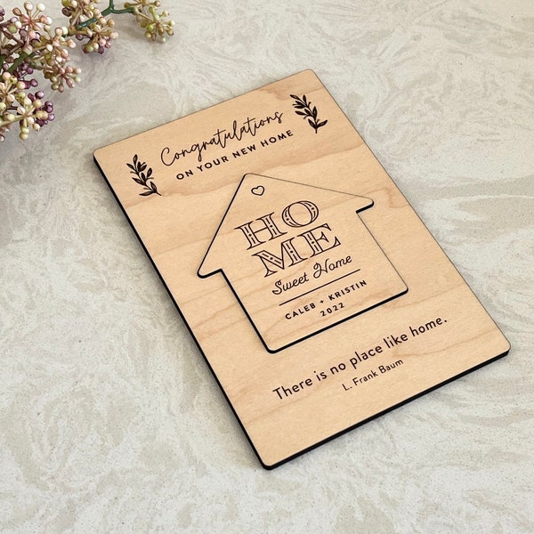 Personalized New Home Card • New House • Housewarming Gift • First Home • Magnet Wood Card • Realtor Closing Gift • NHC01