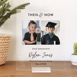 Then and Now Graduation Plaque • New Graduation Gift • Class of 2024 • Graduation Sign • Graduation Gifts for Her • GP04