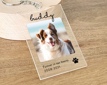 Pet Memorial Photo Keychain, Pet Loss Gift, Cat Loss, Dog Loss Gift, Pet Bereavement Gift, Pet Sympathy Gift, Dog Remembrance Gift, PMK01