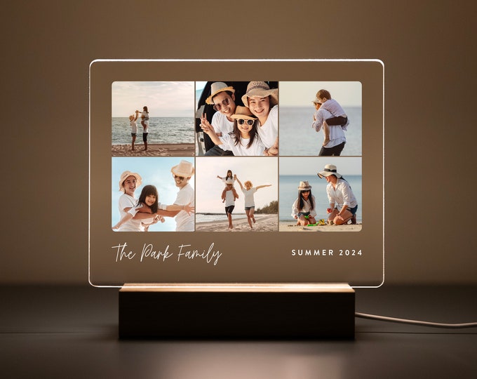 Custom Photo Collage LED Light: Personalized Family Gift, Custom Photo Gift