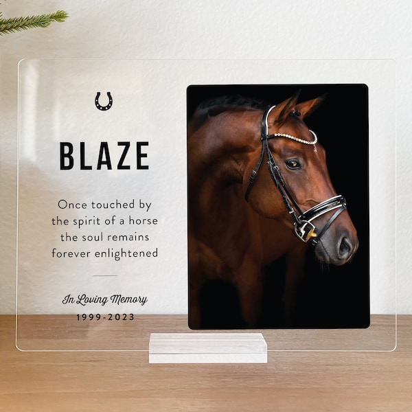 Horse Memorial Gift • Horse Photo Memorial Keepsake •  Horse Sympathy Gift • HMP01