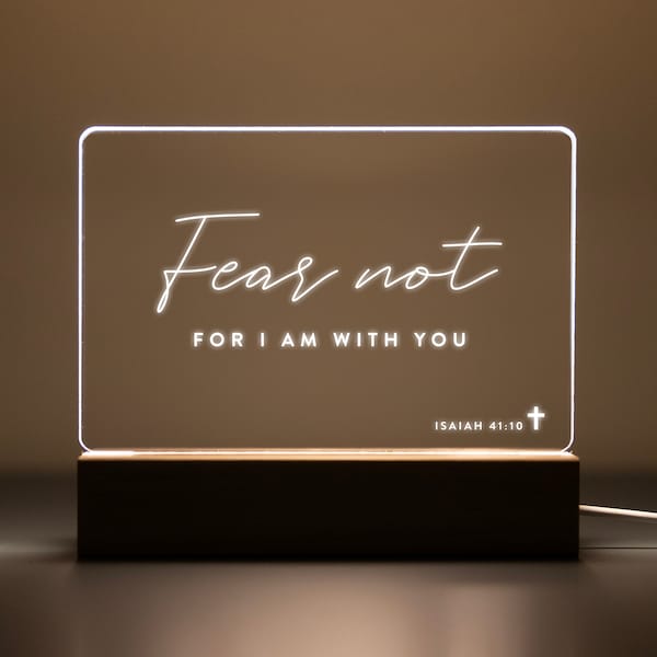 Lámpara LED personalizada con versículo bíblico: decoración cristiana para el hogar, regalo para iglesias y pastores.