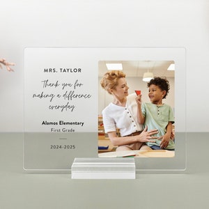 Personalized Teacher Photo Plaque, Custom Teacher Plaque, Teacher Appreciation Gift, Gift from Students, Gift from Class, TGP01