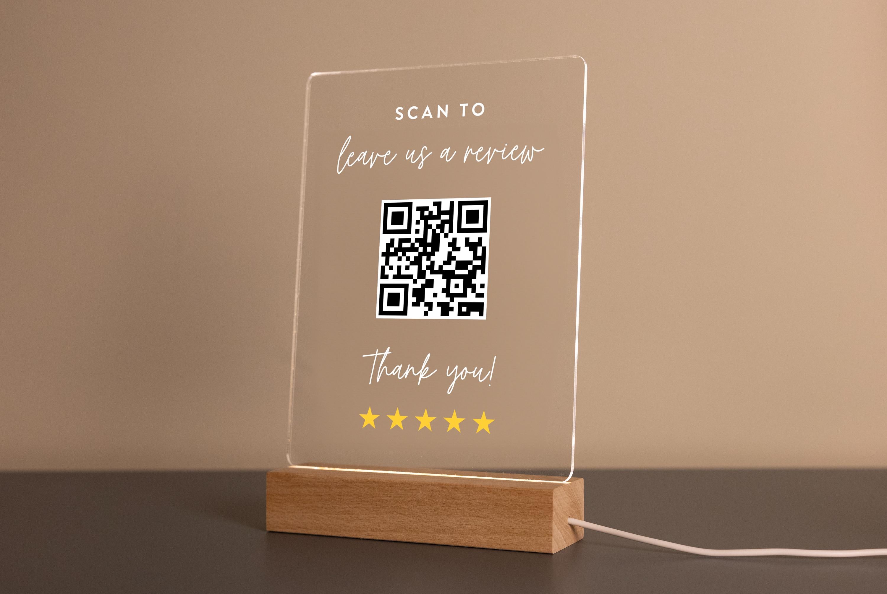 Custom Acrylic QR Code Sign With LED: Scan to Pay, Social Media, Small ...