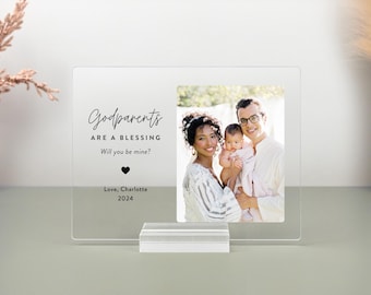 Placa personalizada para propuesta de padrino/madrina: regalo de agradecimiento para madrina y padrino, GPP01