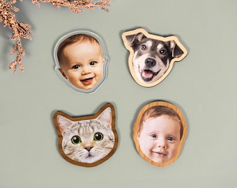 Custom Pet Photo Magnet: Acrylic or Wood Fridge Decor, FM01