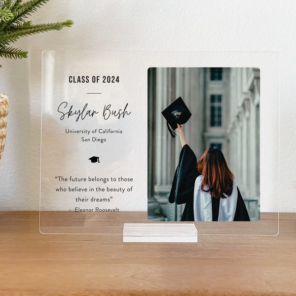 Graduation Plaque • Grad Gift Acrylic Plaque • New Graduate Gift • Class of 2024 • Clear Acrylic Plaque • Graduation Gifts for Her • GP02