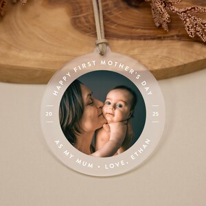 Personalized First Mother&#39;s Day Ornament: Custom Photo Acrylic Keepsake