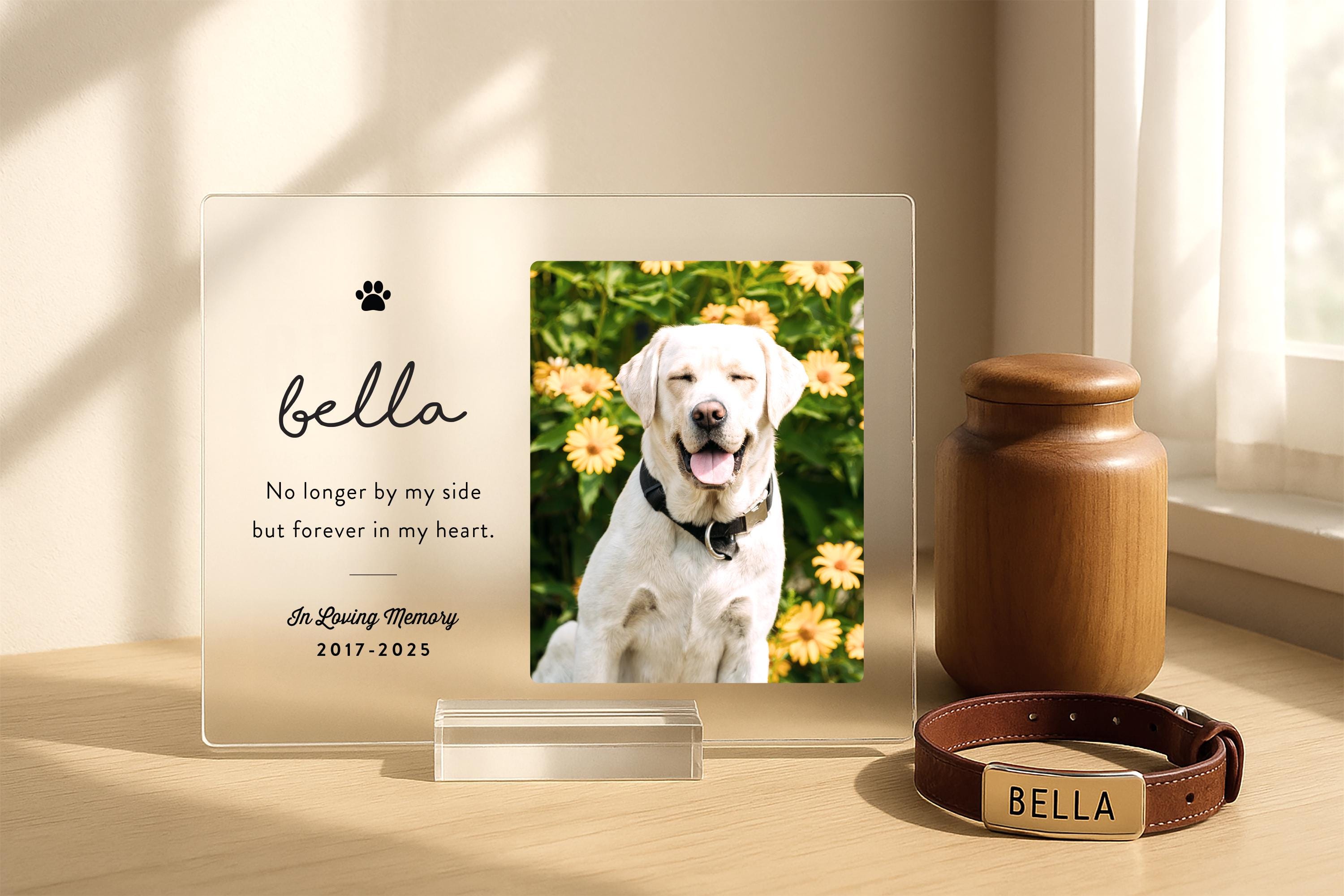 ペットメモリアルギフトプレート、犬または猫の喪失お悔やみ記念品、ペットの死別ギフト、カスタムアクリルフォトギフト、PMP01 - Etsy 日本
