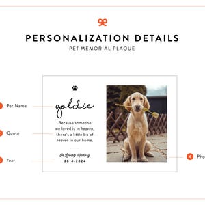Custom Pet Memorial Plaque: Personalized Photo Acrylic Dog or Cat Sympathy Gift image 6
