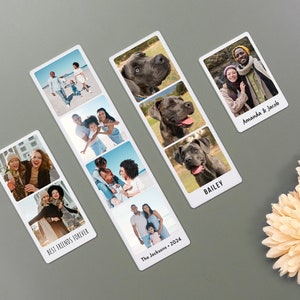 Personalized Photo Strips Magnet Photo Fridge Magnets Best Friends Couples Gift Wedding Engagement Gift For Her Photo Collage Picture PSM01