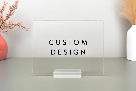 Custom Acrylic Plaque, Personalized Table Sign, Business Logo Display, Wedding Sign, Memorial, Engagement, Friendship, Event Decor, CP01