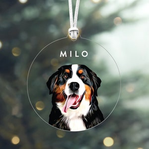 Personalized Pet Photo Ornament: Custom Acrylic Dog Memorial Gift, PPO02