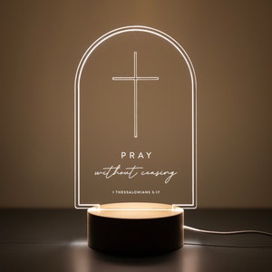 Personalized Christian LED Light for Church & Pastor Gift - Bible Verse Home Decor, BVL03