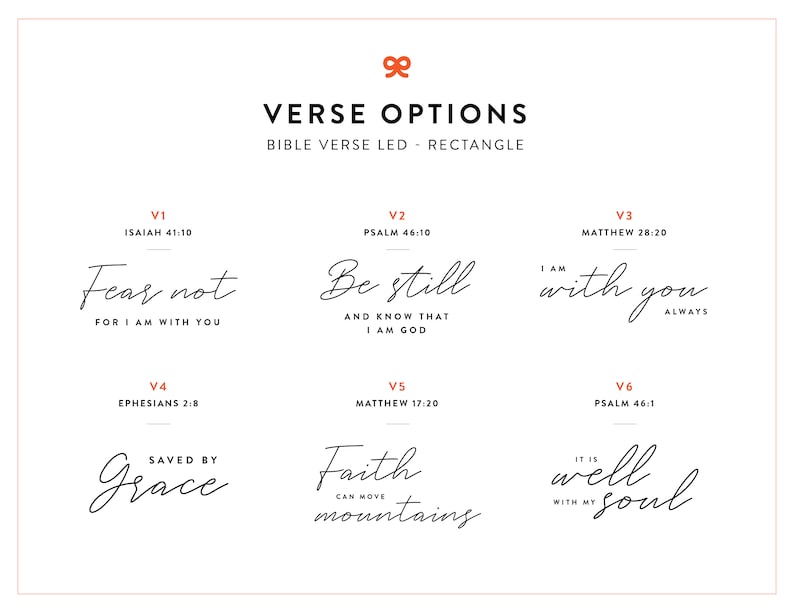 Puede incluir: Un fondo blanco con seis vers&iacute;culos b&iacute;blicos diferentes mostrados en caligraf&iacute;a negra. Cada vers&iacute;culo est&aacute; etiquetado con un n&uacute;mero y el libro y el cap&iacute;tulo correspondientes. Los vers&iacute;culos son: "No temas, porque yo estoy contigo" (Isa&iacute;as 41:10), "Estate quieto y reconoce que yo soy Dios" (Salmo 46:10), "Yo estoy con vosotros todos los d&iacute;as, hasta el fin del mundo" (Mateo 28:20), "Salvos por gracia" (Efesios 2:8), "La fe puede mover monta&ntilde;as" (Mateo 17:20) y "Todo est&aacute; bien para mi alma" (Salmo 46:1).
