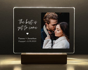 Engagement Gift LED Plaque, Personalized Gifts For Couple, Gifts For Her, Unique Bridal Shower Gift, Engagement Frame LED Frame, EPL01