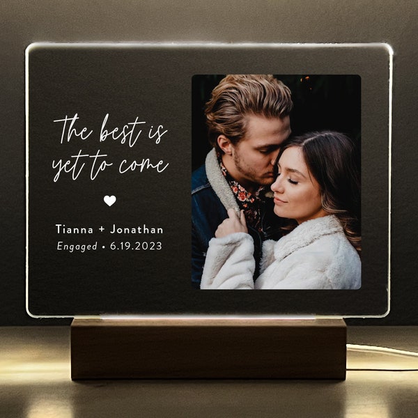 Engagement Gift LED Plaque, Personalized Gifts For Couple, Gifts For Her, Unique Bridal Shower Gift, Engagement Frame LED Frame, EPL01