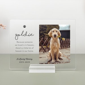Pet Memorial Gift Plaque, Dog or Cat Loss Sympathy Keepsake, Pet Bereavement Gift , Custom Acrylic Photo Gift, PMP01