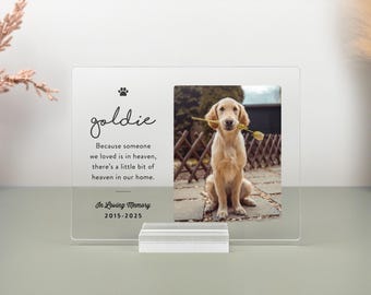 Pet Memorial Gift Plaque, Dog or Cat Loss Sympathy Keepsake, Pet Bereavement Gift , Custom Acrylic Photo Gift, PMP01