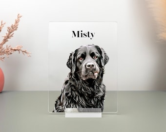 Aangepaste plaquette huisdierportret: gepersonaliseerd cadeau ter nagedachtenis aan hond en kat