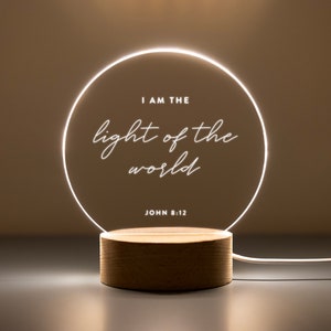 Bible Verse Round Custom Light • Bible LED Night Light • Favorite Verse • Fall Decor • New Home Gift • Christmas Gift Christian • BVL02