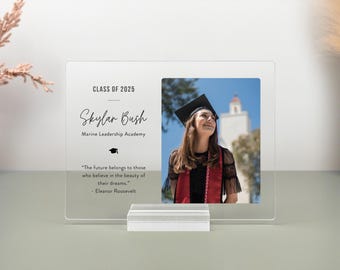 Personalized Graduation Photo Plaque: Class of 2026 Acrylic Keepsake, High School or College Senior Gift