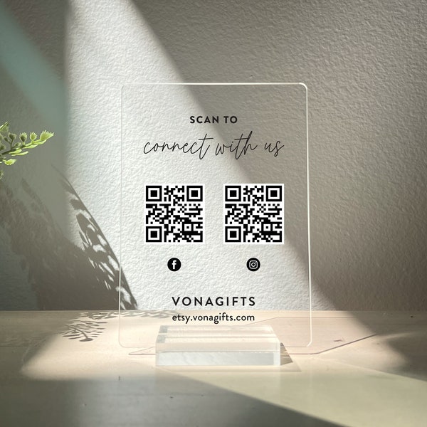 Custom QR Code Sign • Personalized QR Sign • Small Business Sign • Shop Decor • Business Social Media Sign • Gratuity Sign • QCP01