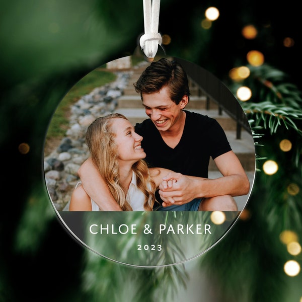 Personalized Photo Ornament, Gift for Couple, Married, Engaged, Wedding, New Baby, Personalized Gift, Christmas Gift, CPO03