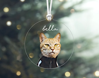 Décoration personnalisée pour animal de compagnie, décoration de chien personnalisée, cadeaux pour les amoureux des animaux de compagnie, cadeau commémoratif d'animal de compagnie, décoration de Noël, cadeau de Noël, PPO02
