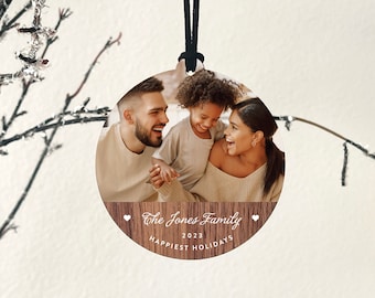 Personalized Christmas Photo Ornament • Married • Engaged • New Baby • Family • Christmas Gift • CPO01