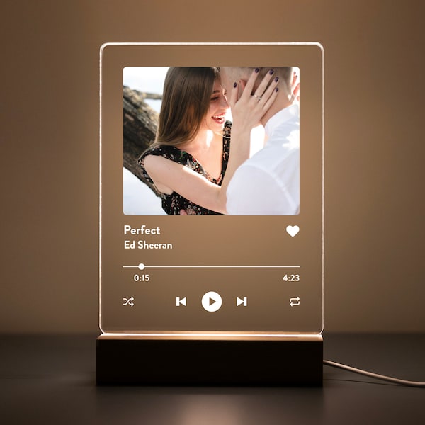 Custom Music LED Plaque with QR Code: Personalized Song Gift for Couples & Music Lovers