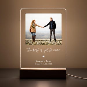Plaque LED personnalisée avec photo de fiançailles : cadeau pour couple personnalisé, EPL01
