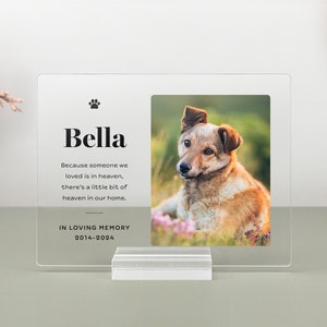 Personalized Pet Memorial Photo Plaque: Acrylic Dog Cat Loss Gift, PMP02