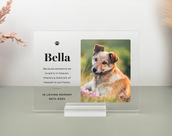 Plaque commémorative personnalisée pour animal de compagnie : cadeau de décès d'un chien, d'un chat en acrylique, PMP02