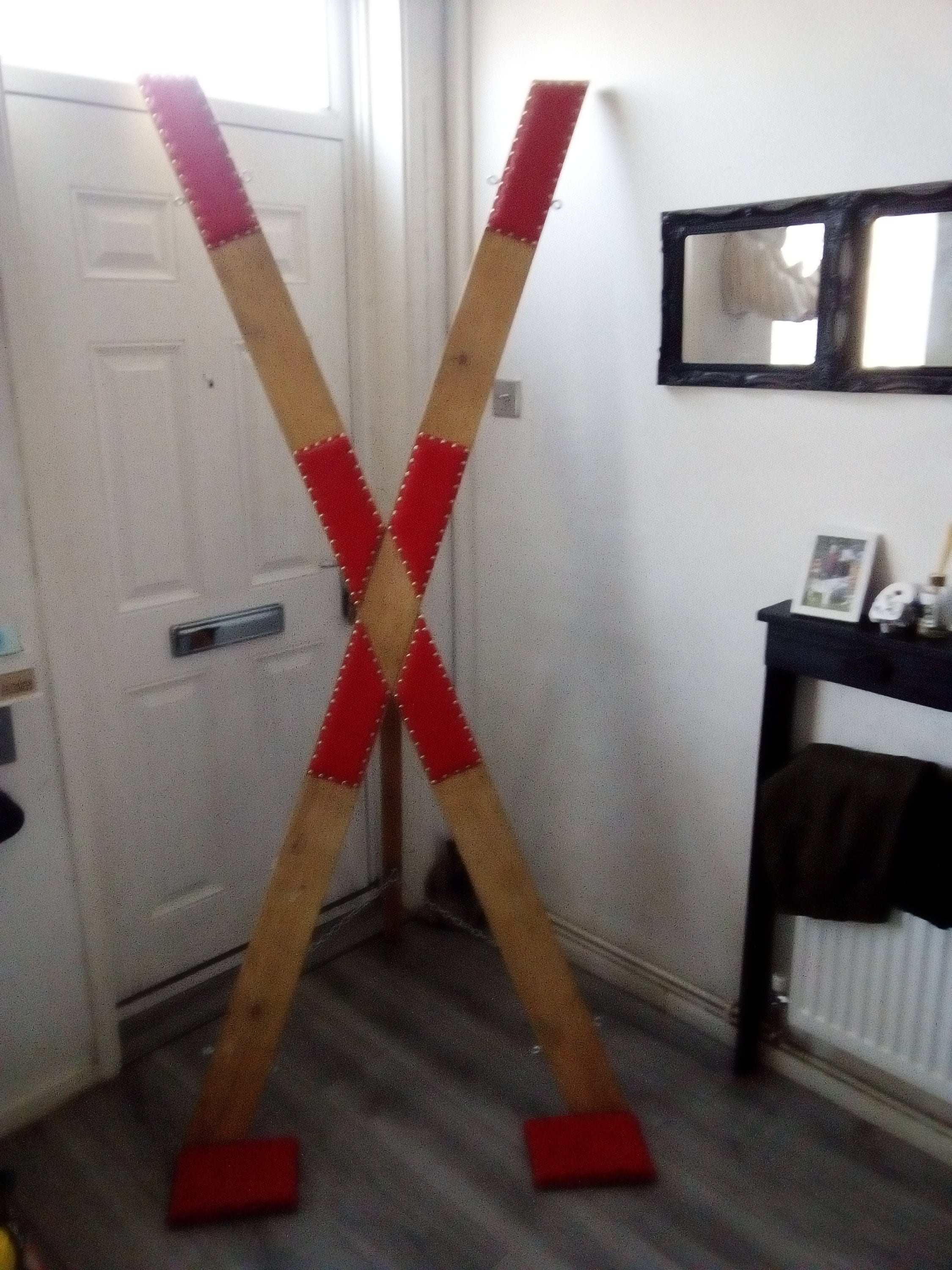 Natural wood bondage St Andrews cross ( Please read p&p restrictions in description)