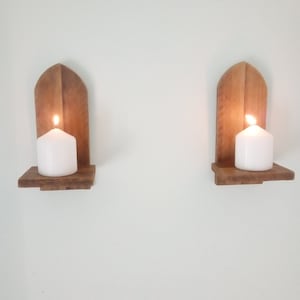 Pair of arched gothic candle sconces. Please read p&p restrictions on this order in the description.