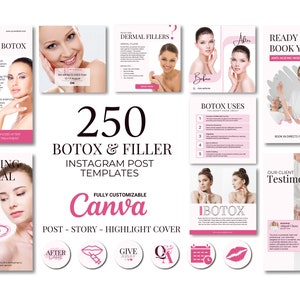 Botox and Filler Instagram Template, Nurse Injector Templates, Canva templates, Botox Templates, Medspa Templates, Skincare Instagram Post