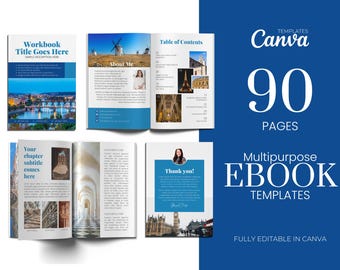 Editable Canva Ebook Template: 90-Page Minimalist Business Guide