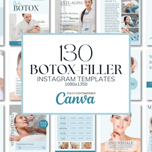 Modelli Instagram per filler Botox: modelli Canva per Medspa (130 post)
