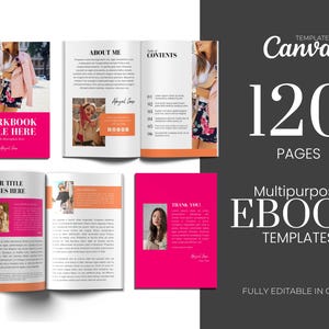120-Page Canva Ebook Template, Coaching & Marketing Guide, Business Lead Magnet, Marketing Handbook, Course Creator