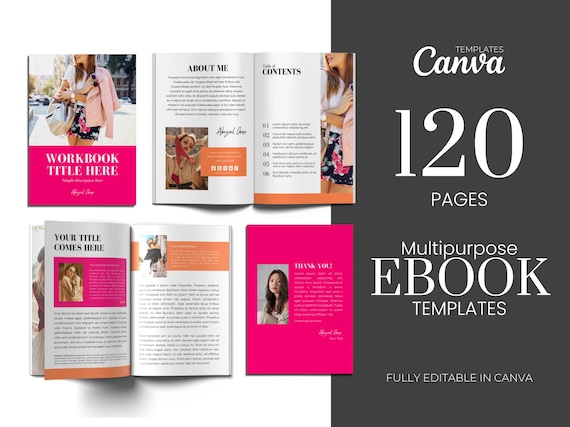 120-Page Canva Ebook Template, Coaching & Marketing Guide, Business Lead Magnet, Marketing Handbook, Course Creator