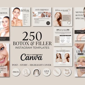 Botox and Filler Instagram Template, Nurse Injector Templates, Canva templates, Botox Templates, Medspa Templates, Skincare Instagram Post