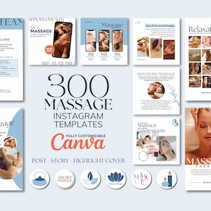 Massage Therapist Instagram Templates, Medical Spa Instagram Post, Massage Template, Massage Marketing Instagram Feed, Beauty Business
