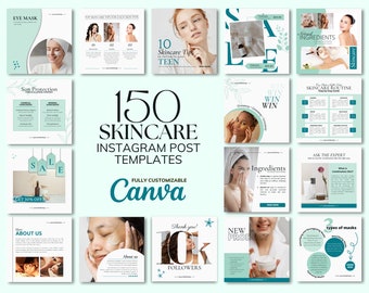 Skincare Instagram Post Template, Esthetician Instagram Template, Canva Templates, Business Template, Coach, Blogger, Content Creator