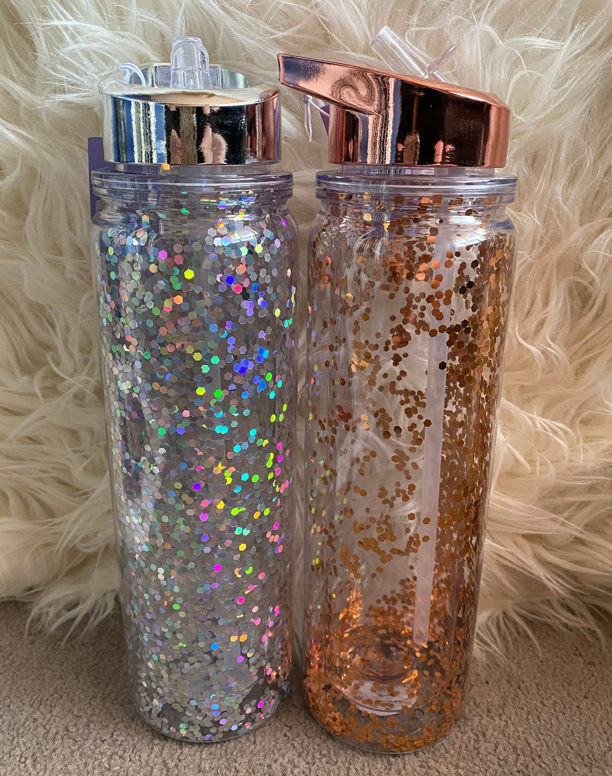 Personalised Glitter Water Bottle Etsy